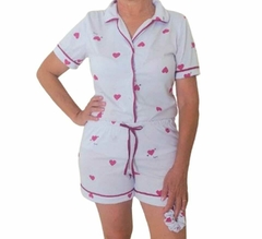 Pijama Americano Curto Wine Heart - comprar online