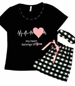 Pijama Feminino Manga Curta Black