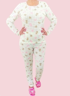 Pijama Feminino Longo Xadrez Cat. - comprar online