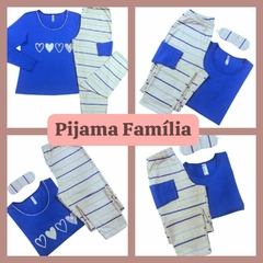 Pijama Feminino Longo Royal Blue Heart.