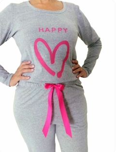 Pijama Feminino Longo Mescla Pink - Annafour
