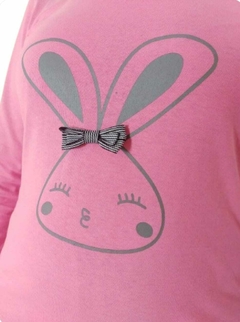 Pijama Feminino Longo Coelho Rosa.