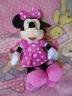 Mochila Para Costas Pelúcia Minnie Rosa 50cm Antialérgico