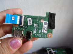Placa De Áudio + Usb P/ Notebook Asus F453m X453ma Com Flat