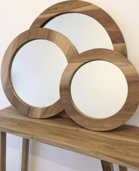 Espejos marco de madera de álamo