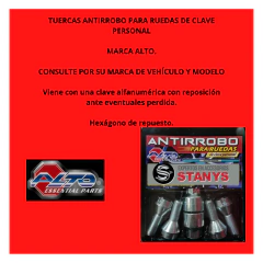 Antirrobo Para Ruedas C/cabeza Giratoria Linea Cromada - tienda online