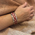 Brazalete fino de alpaca con guarda Mapuche - comprar online