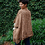 Short poncho / Vest of pure llama wool (Beige) on internet