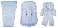 Capa De Carrinho+Capa De Bebê Conforto+Redutor Chevron Cinza