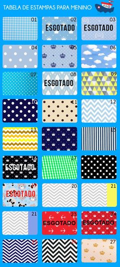 Capa de Carrinho + Capa de Bebê Conforto azul com coroas - comprar online