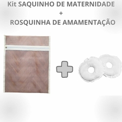 Kit 6 Saquinhos de Maternidade Organizador de Mala e Viagem de Filó 30 x35 + Rosquinha de Amamentação 1 PAR 2 UNIDADES Protetores Várias Cores