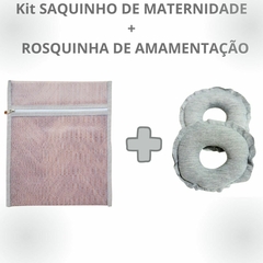 Kit 6 Saquinhos de Maternidade Organizador de Mala e Viagem de Filó 30 x35 + Rosquinha de Amamentação 1 PAR 2 UNIDADES Protetores Várias Cores - Koisinhas de Bebê 