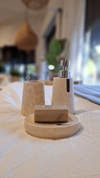 set de baño marmol beige - comprar online