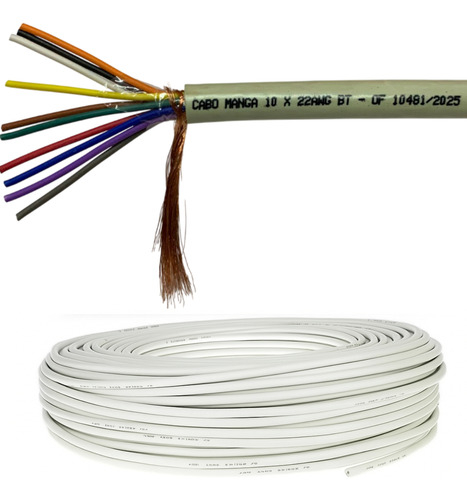 Cabo Manga 10x22 AWG com Blindagem Bege