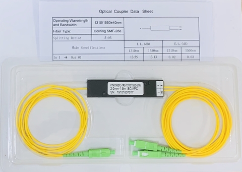 Splitter Fibra Óptica desbalanceado Box Modular 35/65%