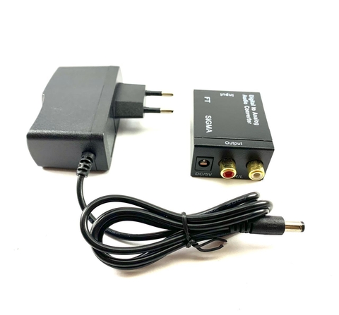 Adaptador Conversor Ótico Toslink E Coaxial Digital Para Rca