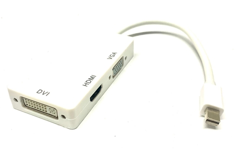Adaptador Mini Displayport Para Hdmi Vga Dvi 3 Em 1