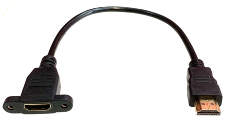 Cabo Extensor Hdmi Macho para Hdmi Femea 30cm Com Parafuso Painel 