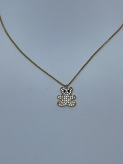 Colar com Pingente Urso Delicado Banhado no Ouro 18k -Semijoias - comprar online