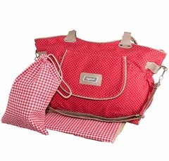 Bolso maternal color rojo a lunares