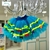 Tutu Junino Azul Turquesa com Bandeirinhas - comprar online