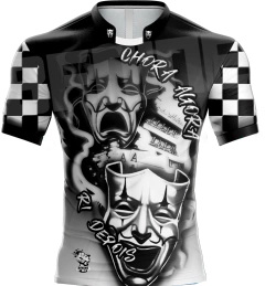 CAMISA DE TORCIDA - Chora Agora rir Depois - Preto e Branco 