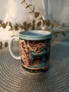 Taza Cerámica Costura Verde