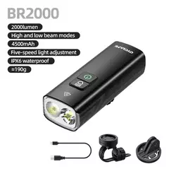 Imagen de Luz Delantera Bicicleta Cyclami Br2000 Lumens Muy Potente Color Negro