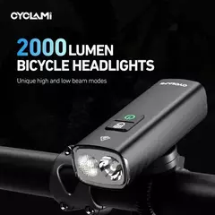 Luz Delantera Bicicleta Cyclami Br2000 Lumens Muy Potente Color Negro - tienda online