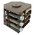 Especiero Giratorio Horizontal Madera Con 12 Tubos De 15cm Pet Y Tapa Plateada - tienda online