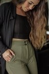 CALÇA CIGARRETE VERDE MILITAR - loja online