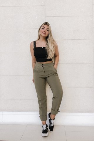 CALÇA CIGARRETE VERDE MILITAR