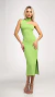 Vestido midi tricot gola lemonade