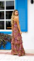Vestido longo floral babados - LINDA MARIA STORES