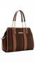 Bolsa de satchel chenson - canvas listrado - 3481781-038 (café)