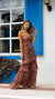 Vestido longo floral babados on internet