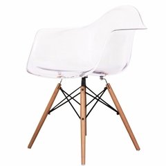 Sillon Silla Eames Transparente Comedor Eiffel Patas Madera - comprar online