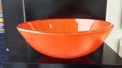 Bacha Redonda De Apoyar Apoyo Vidrio 12mm Naranja 30cm - comprar online