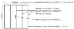 Mampara Bano Corrediza Banera 130x150 Vidrio 6mm 4 Hojas