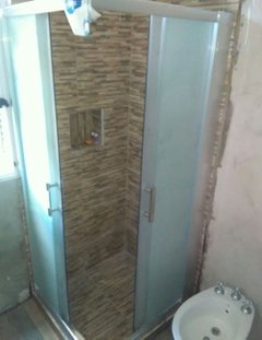 Box Ducha Cabina 70x70 Recto 8mm Esmerilado Con Receptaculo - comprar online