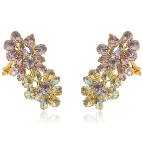Brinco ear cuff luciana azul e tanzanita - comprar online