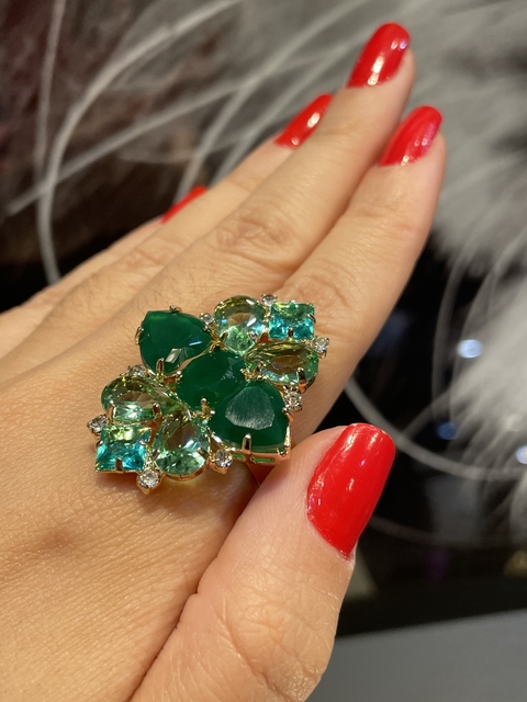 Ring Hearts Emerald
