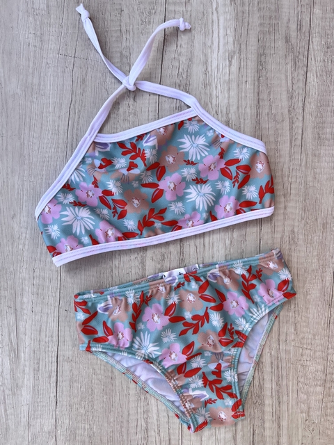 BIKINI MALLORCA FLOWER POWER AQUA