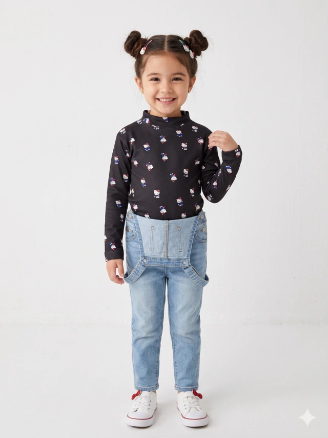 Polera térmica Kitty negra