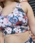 TOP DEPORTIVO FLOR ROSA FDO NEGRO