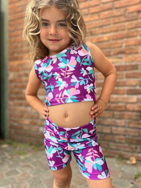 CONJUNTO TOP Y BIKER LIRIOS UVA