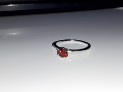 Anel solitário com pedra preciosa garnet na internet