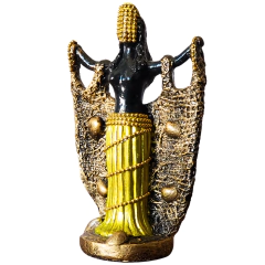 Adquira a imagem de Oxum em gesso de 25cm. Artesanal e única, perfeita para decoração e devoção. Sinta a presença divina em sua casa!