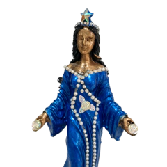 Iemanjá de umbanda 20cm Resina com adorno I (A)