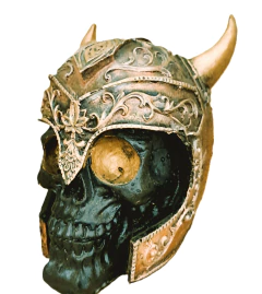 Descubra a Caveira Crânio Viking com Chifre! Escultura única em resina, perfeita para decoração ousada. Adquira já e mostre sua personalidade!